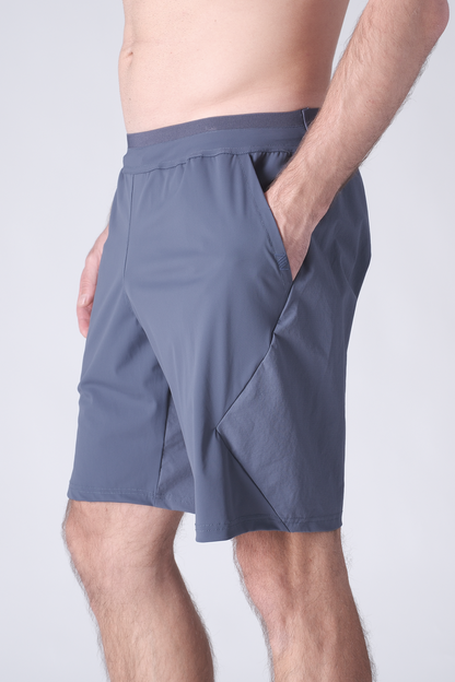 SPE0200 - Lightweight Stretch Nylon Linerless Workout Shorts 9" - Ash Blue