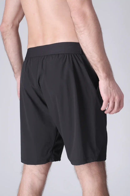 SPE0200 - Lightweight Stretch Nylon Linerless Workout Shorts 9" - Black
