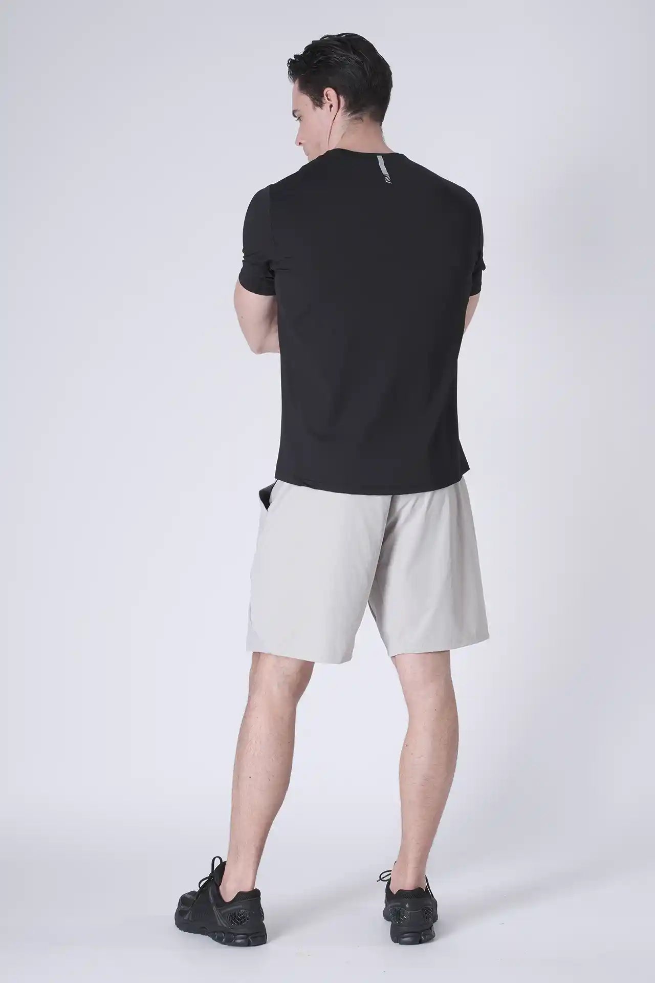 SPE0200 - Lightweight Stretch Nylon Linerless Workout Shorts 9" - Light Grey