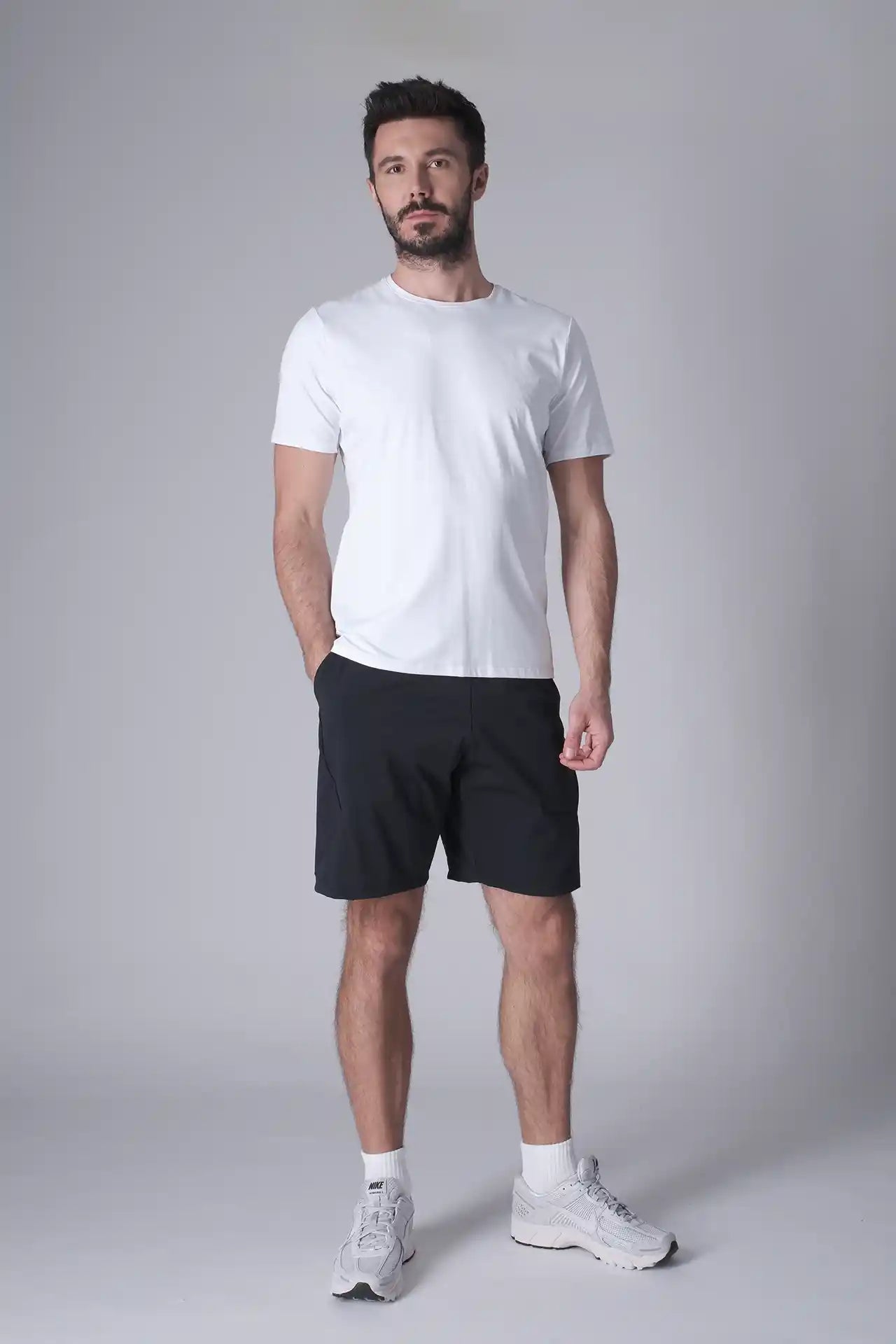 SPE0200 - Lightweight Stretch Nylon Linerless Workout Shorts 9" - Navy