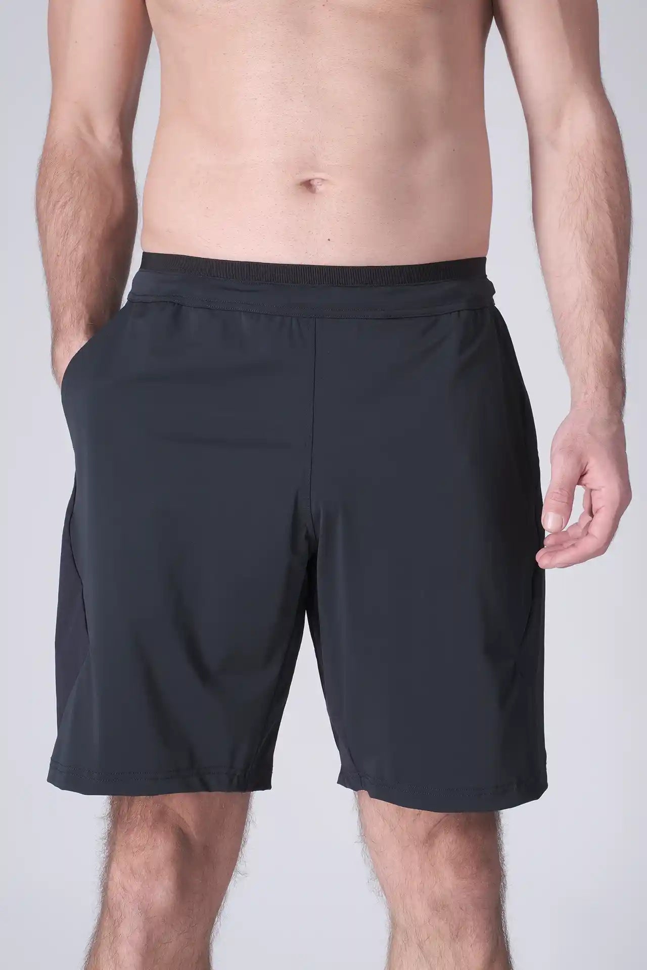 SPE0200 - Lightweight Stretch Nylon Linerless Workout Shorts 9" - Navy