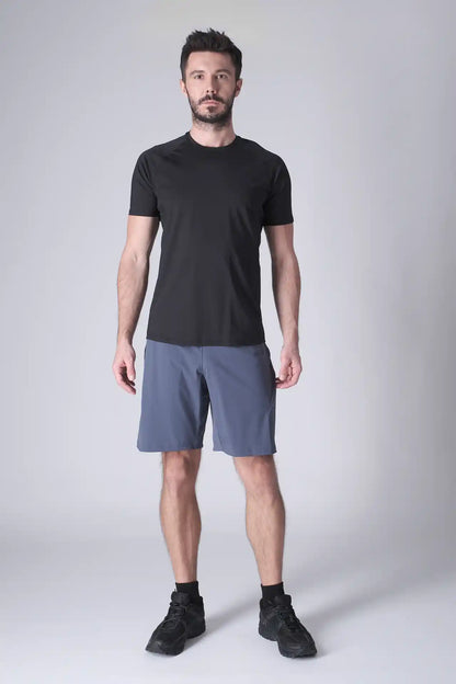 SPE0200 - Lightweight Stretch Nylon Linerless Workout Shorts 9" - Slate