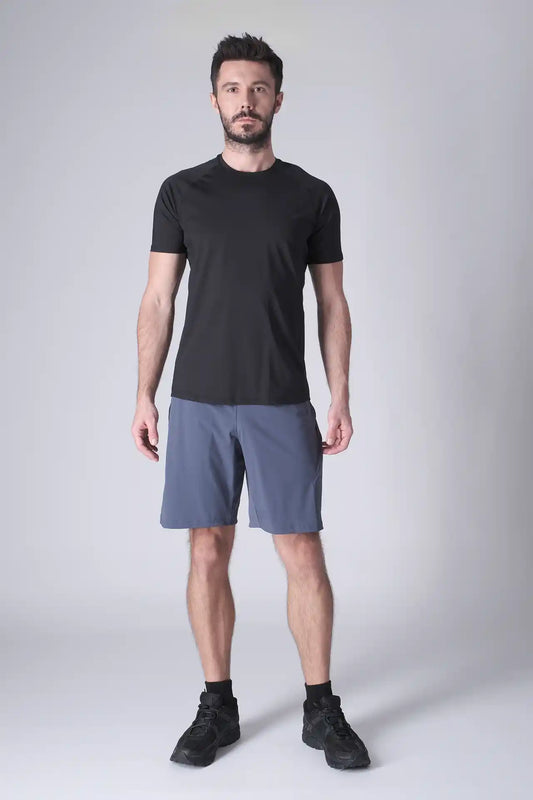 SPE0200 - Lightweight Stretch Nylon Linerless Workout Shorts 9" - Slate