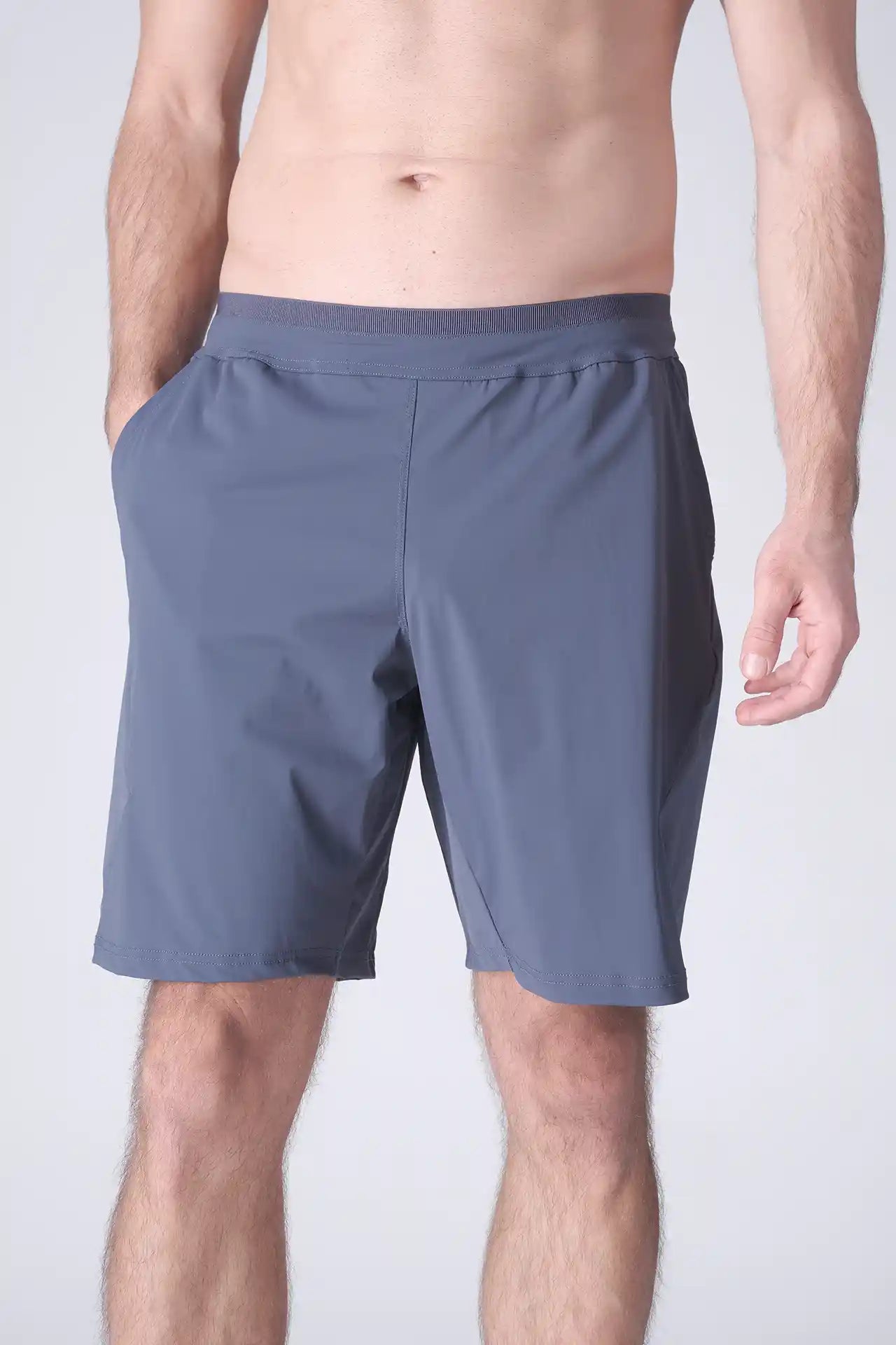 SPE0200 - Lightweight Stretch Nylon Linerless Workout Shorts 9" - Slate