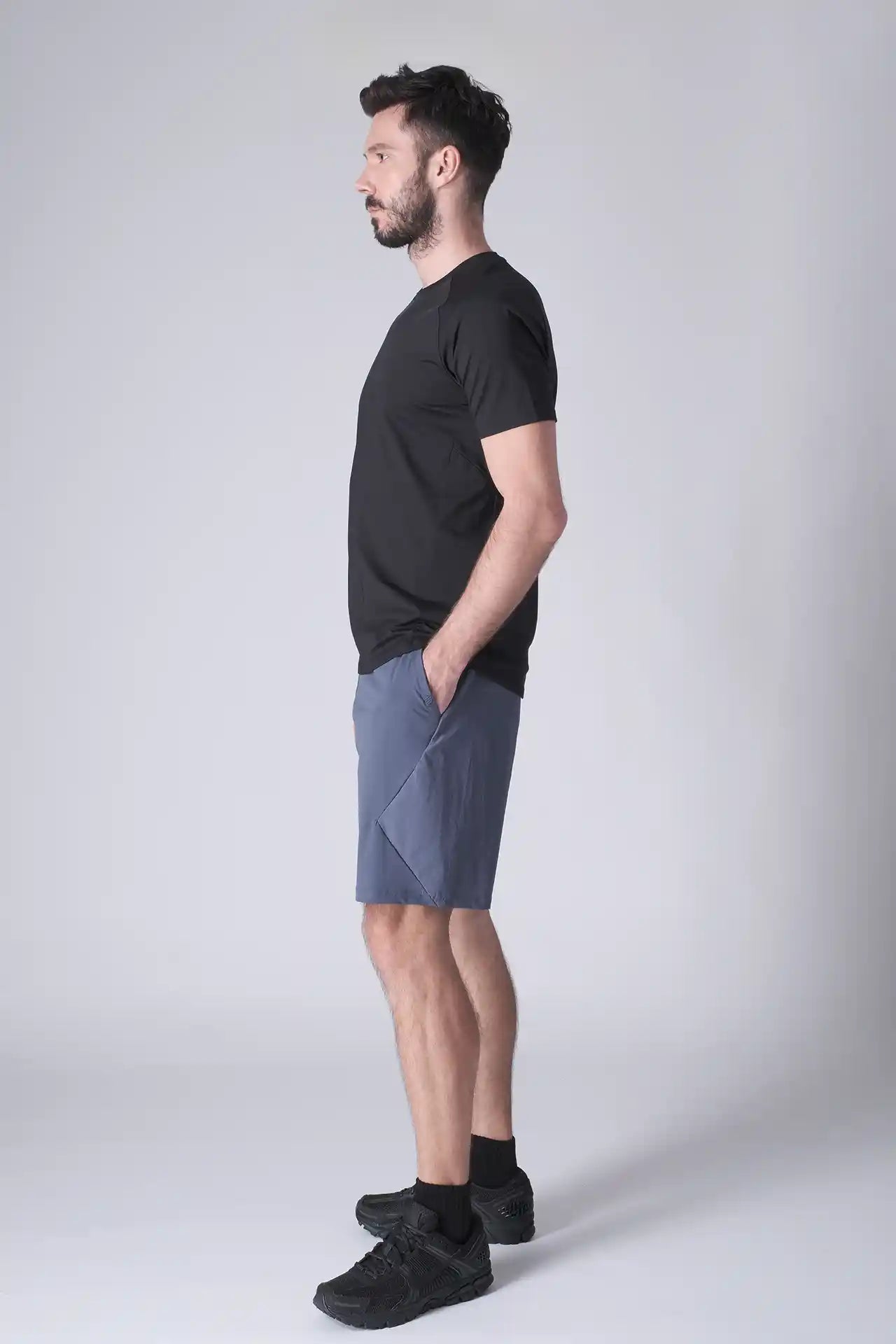 SPE0200 - Lightweight Stretch Nylon Linerless Workout Shorts 9" - Slate