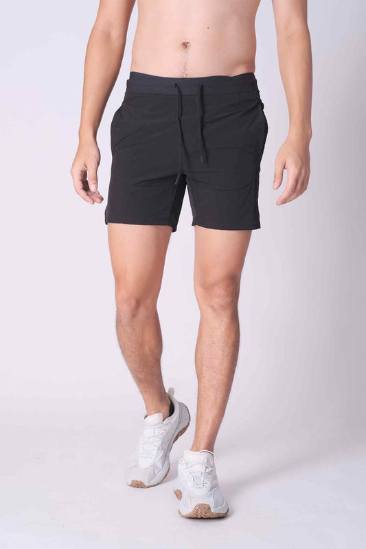 SPE0219 - Water Repellent Tight Fit Stretch Workout Shorts 5.5" - Black
