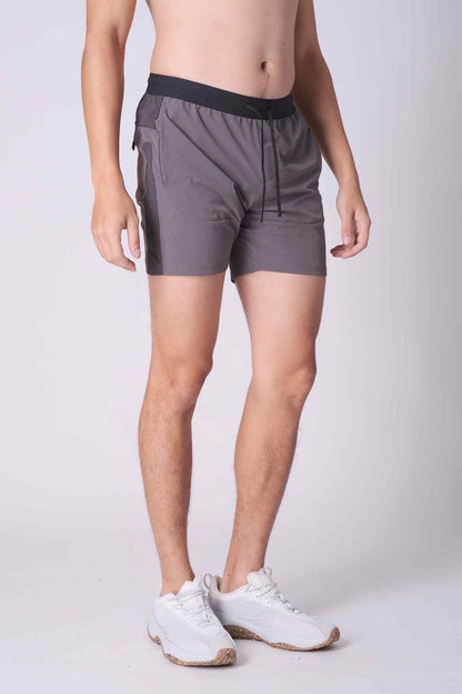 SPE0219 - Water Repellent Tight Fit Stretch Workout Shorts 5.5" - Grey