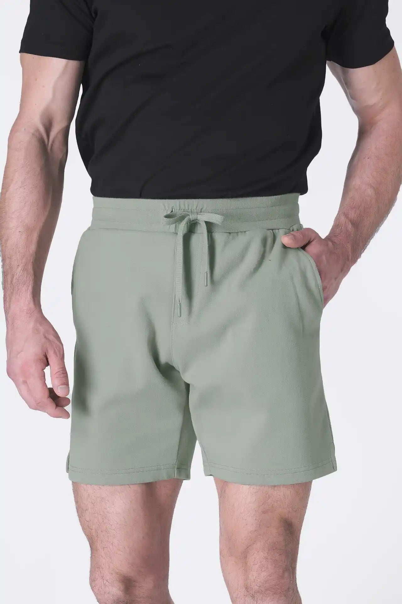 SPE0239 - Ultra Soft Mid-weight Stretch Interlock Back Zip Pocket Short 7" - Agave