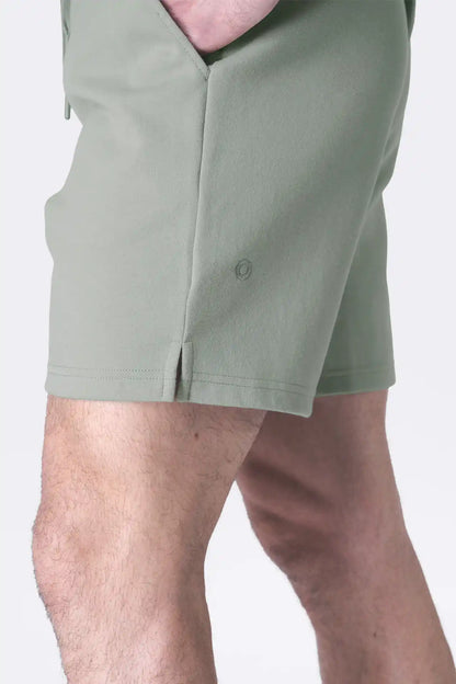 SPE0239 - Ultra Soft Mid-weight Stretch Interlock Back Zip Pocket Short 7" - Agave