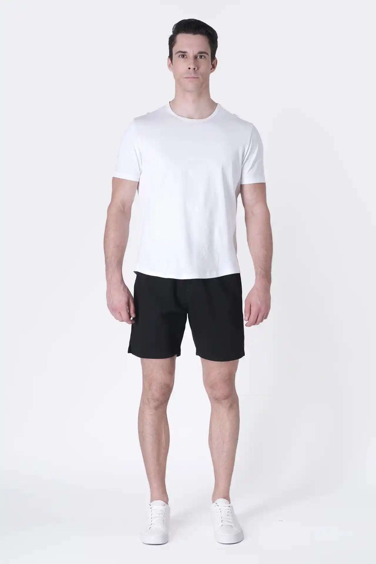 SPE0239 - Ultra Soft Mid-weight Stretch Interlock Back Zip Pocket Short 7" - Black