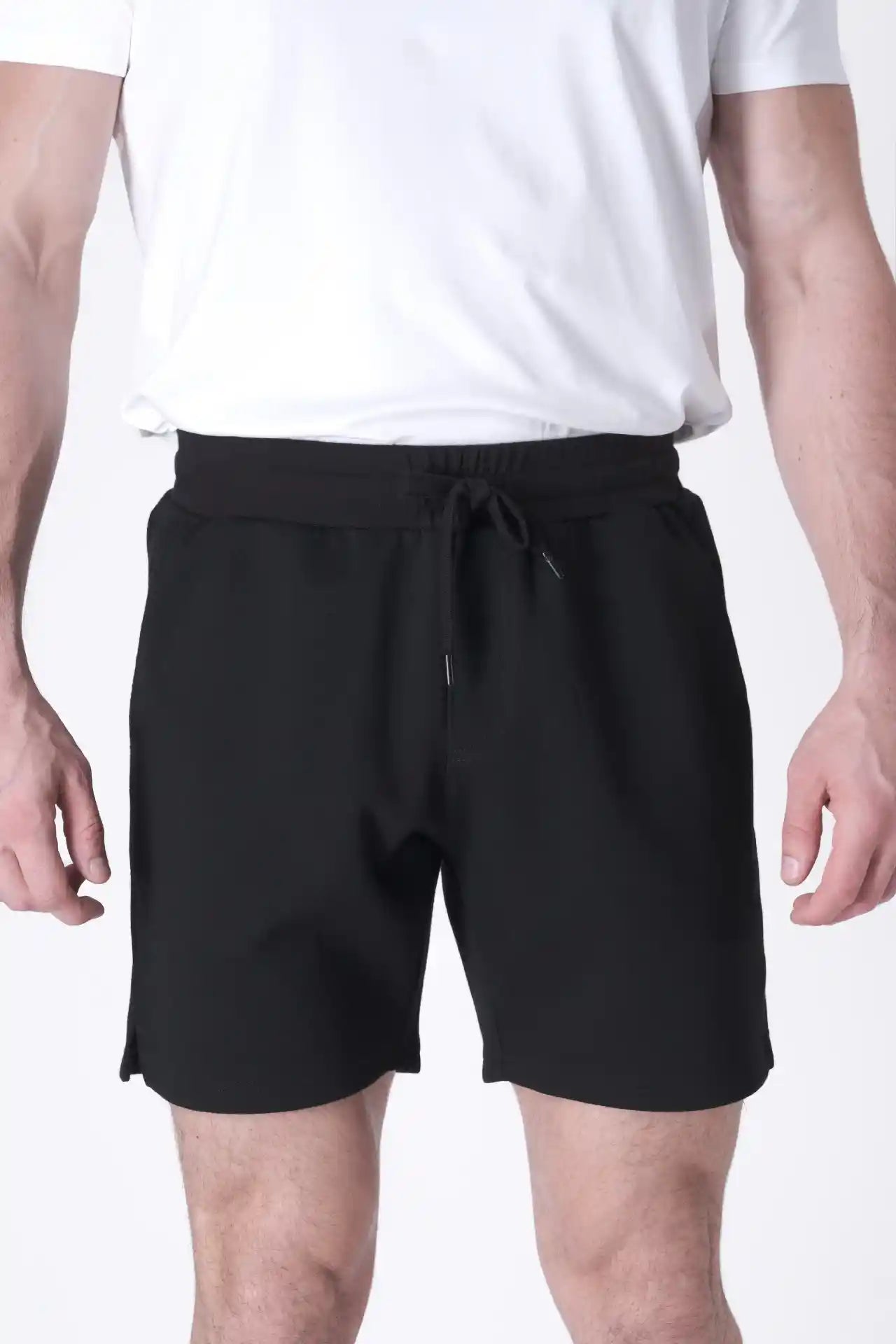 SPE0239 - Ultra Soft Mid-weight Stretch Interlock Back Zip Pocket Short 7" - Black