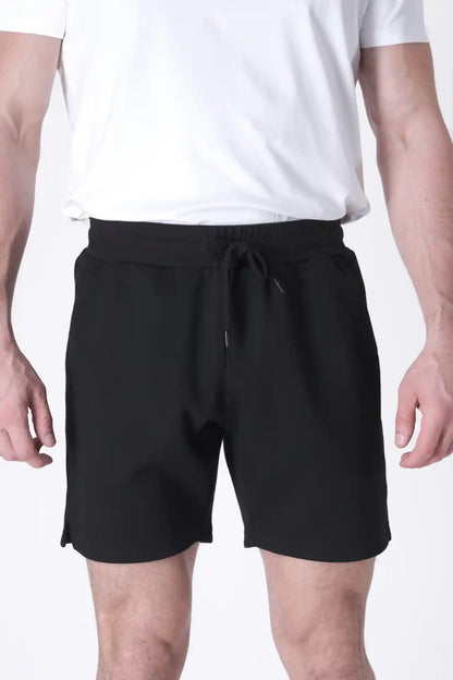 SPE0239 - Ultra Soft Mid-weight Stretch Interlock Back Zip Pocket Short 7" - Black
