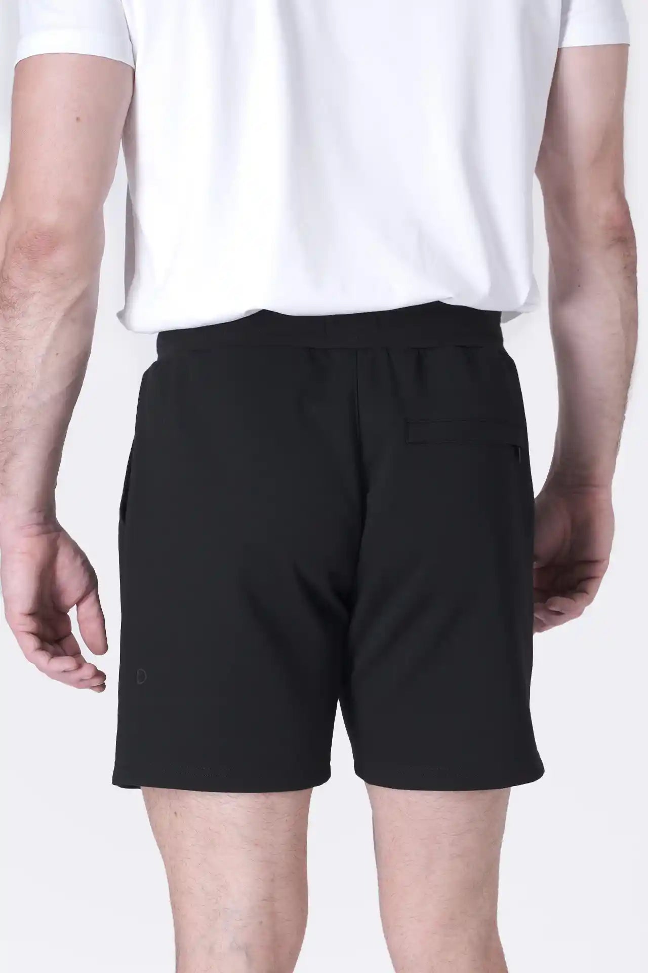 SPE0239 - Ultra Soft Mid-weight Stretch Interlock Back Zip Pocket Short 7" - Black