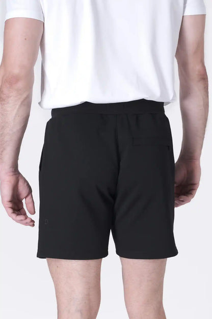 SPE0239 - Ultra Soft Mid-weight Stretch Interlock Back Zip Pocket Short 7" - Black