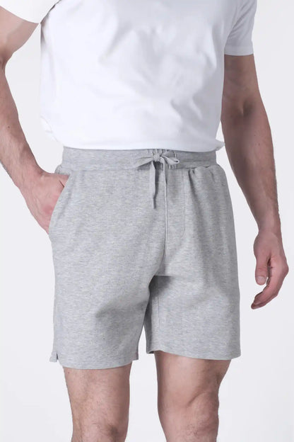 SPE0239 - Ultra Soft Mid-weight Stretch Interlock Back Zip Pocket Short 7" - Heather Grey