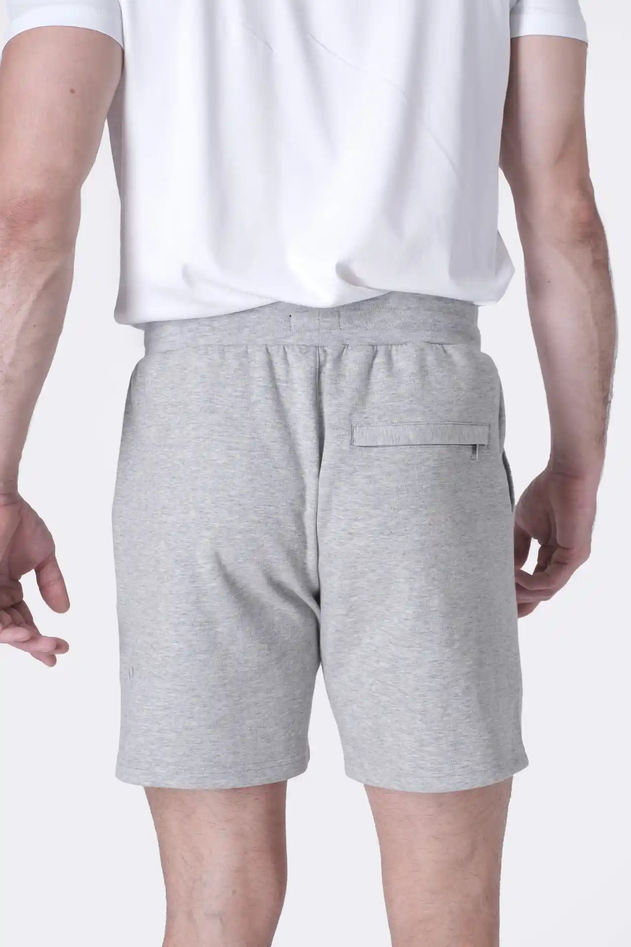 SPE0239 - Ultra Soft Mid-weight Stretch Interlock Back Zip Pocket Short 7" - Heather Grey