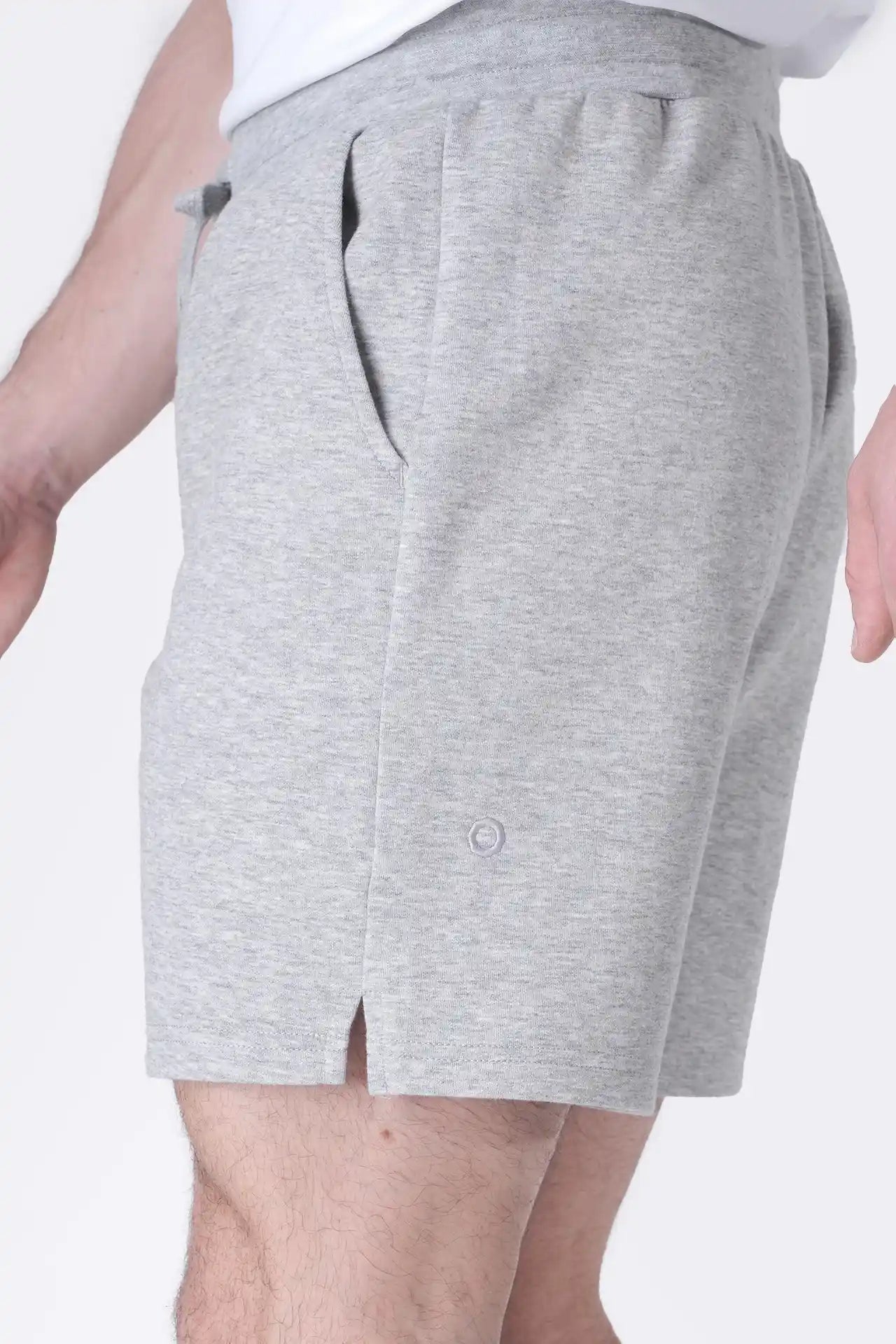 SPE0239 - Ultra Soft Mid-weight Stretch Interlock Back Zip Pocket Short 7" - Heather Grey