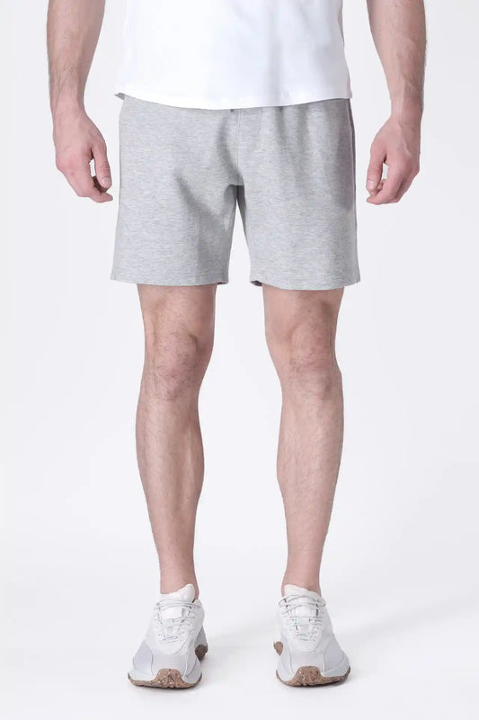 SPE0239 - Ultra Soft Mid-weight Stretch Interlock Back Zip Pocket Short 7" - Heather Grey