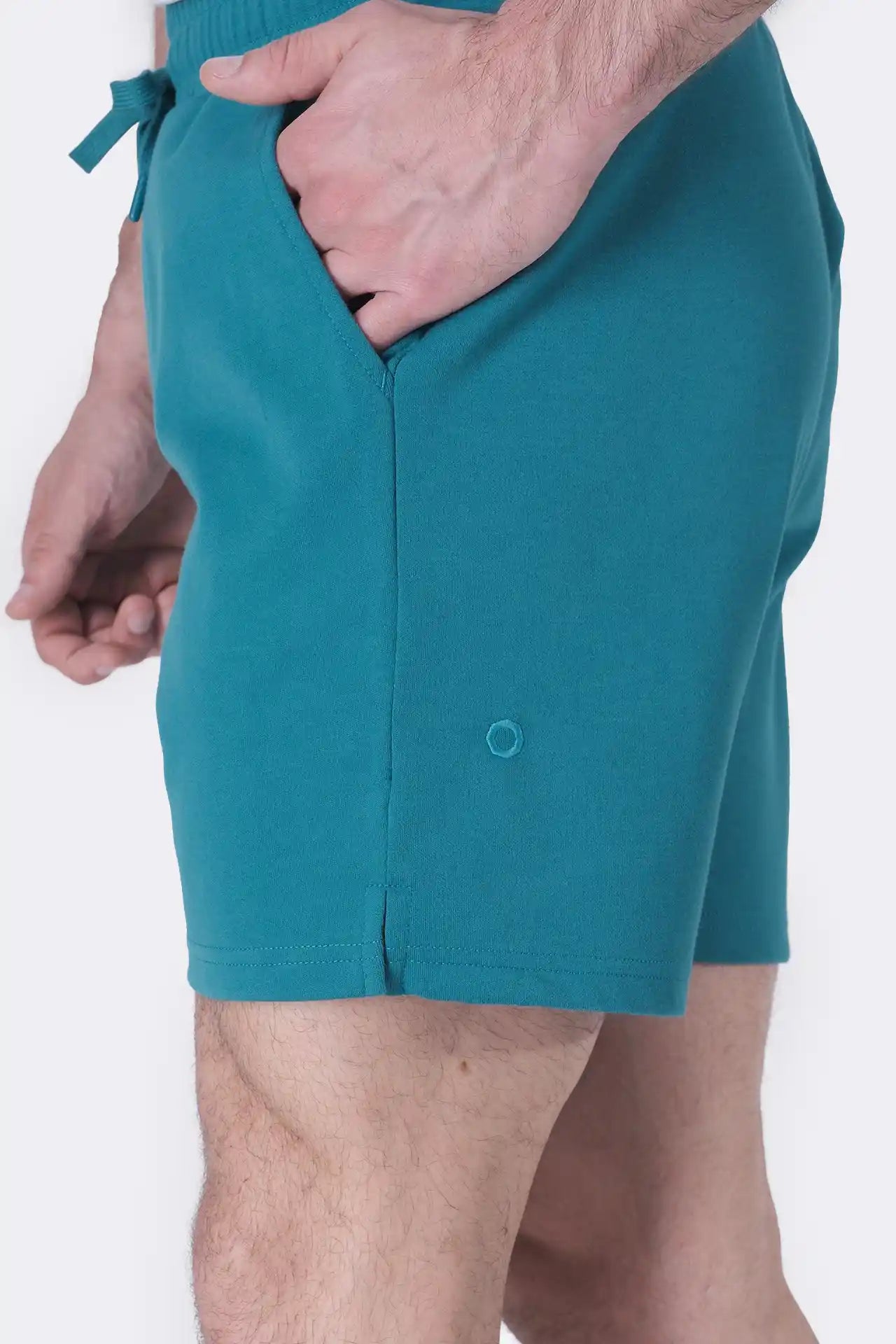 SPE0239 - Ultra Soft Mid-weight Stretch Interlock Back Zip Pocket Short 7" - Teal