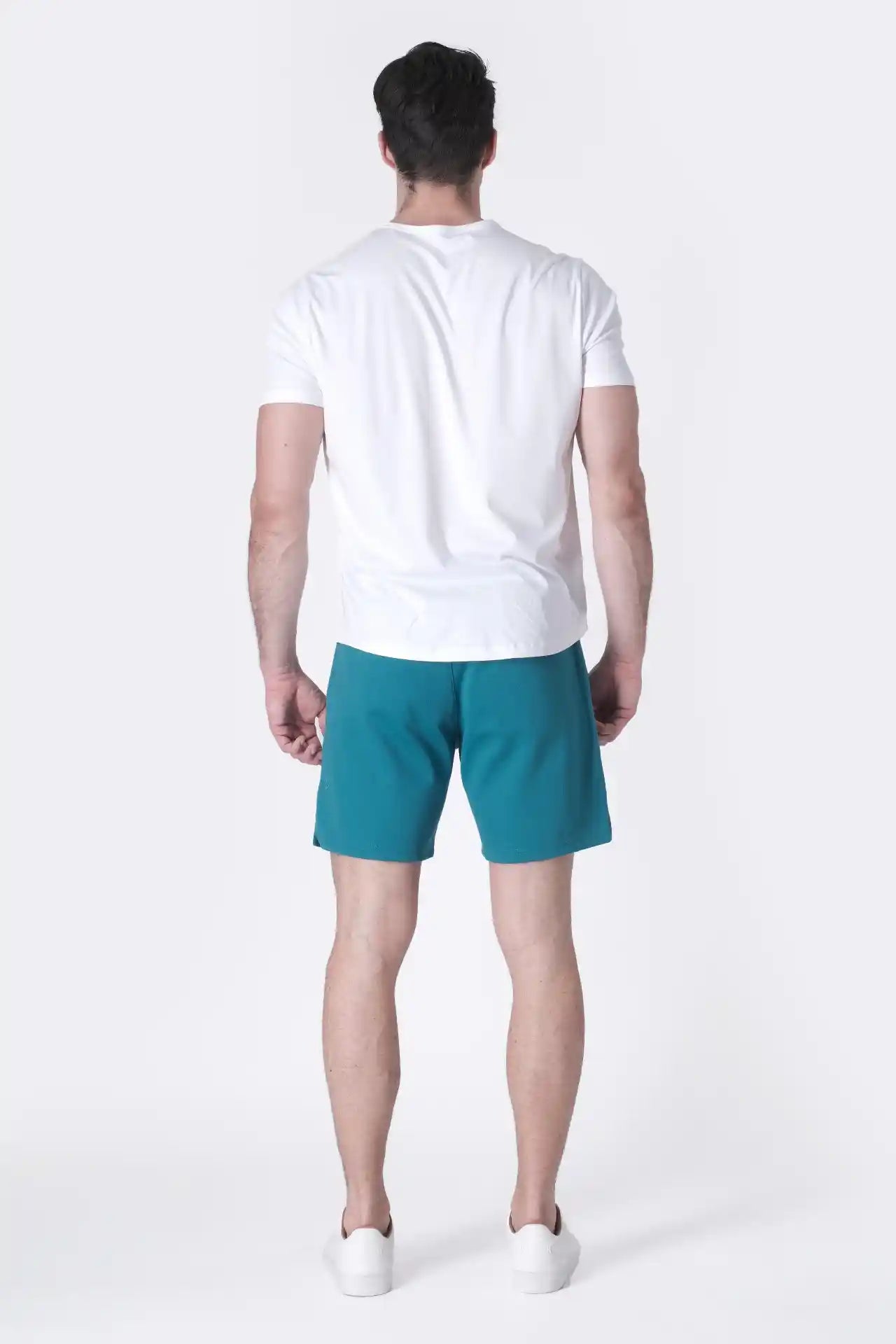 SPE0239 - Ultra Soft Mid-weight Stretch Interlock Back Zip Pocket Short 7" - Teal