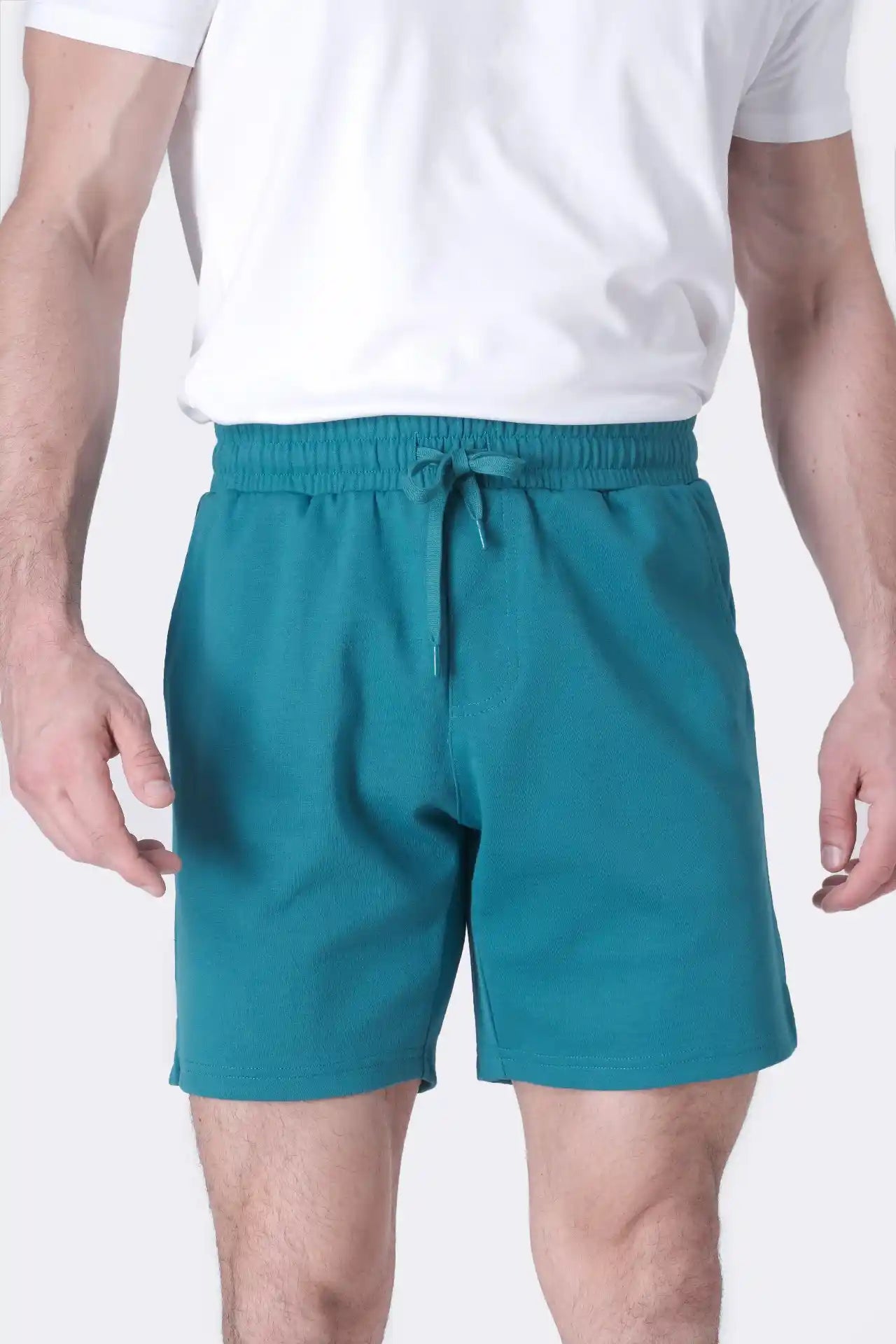SPE0239 - Ultra Soft Mid-weight Stretch Interlock Back Zip Pocket Short 7" - Teal