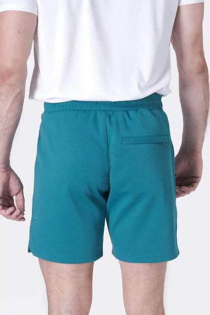 SPE0239 - Ultra Soft Mid-weight Stretch Interlock Back Zip Pocket Short 7" - Teal