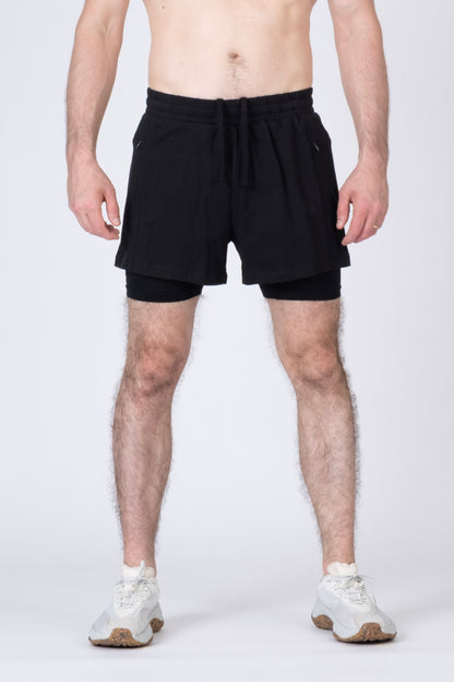 SPE0263 - Cotton Street Dry French Terry Running Shorts with Merino Liner 4"