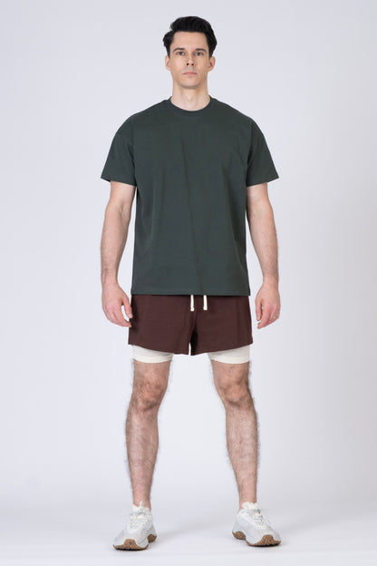 SPE0263 - Cotton Street Dry French Terry Running Shorts with Merino Liner 4"
