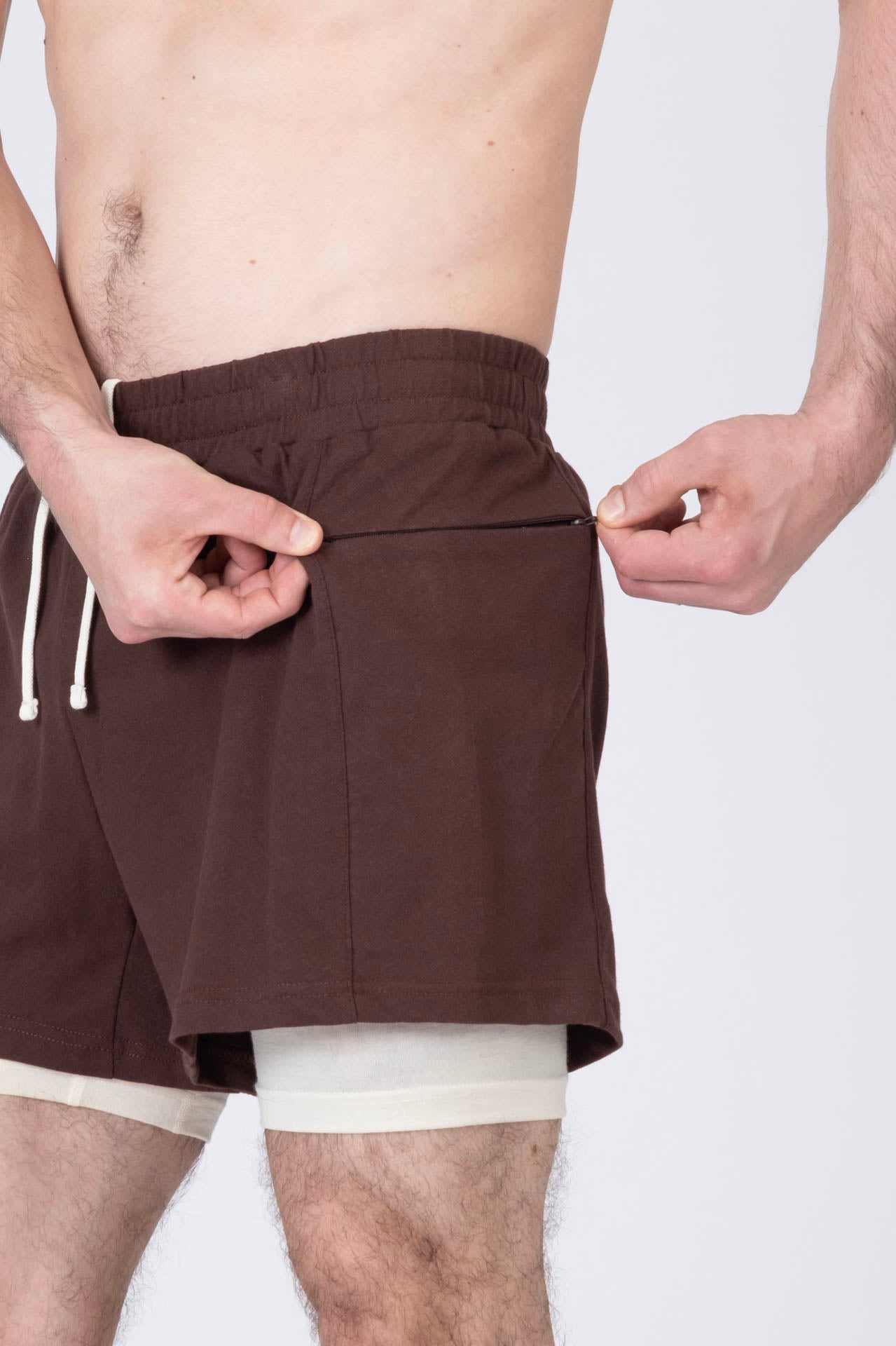 SPE0263 - Cotton Street Dry French Terry Running Shorts with Merino Liner 4"