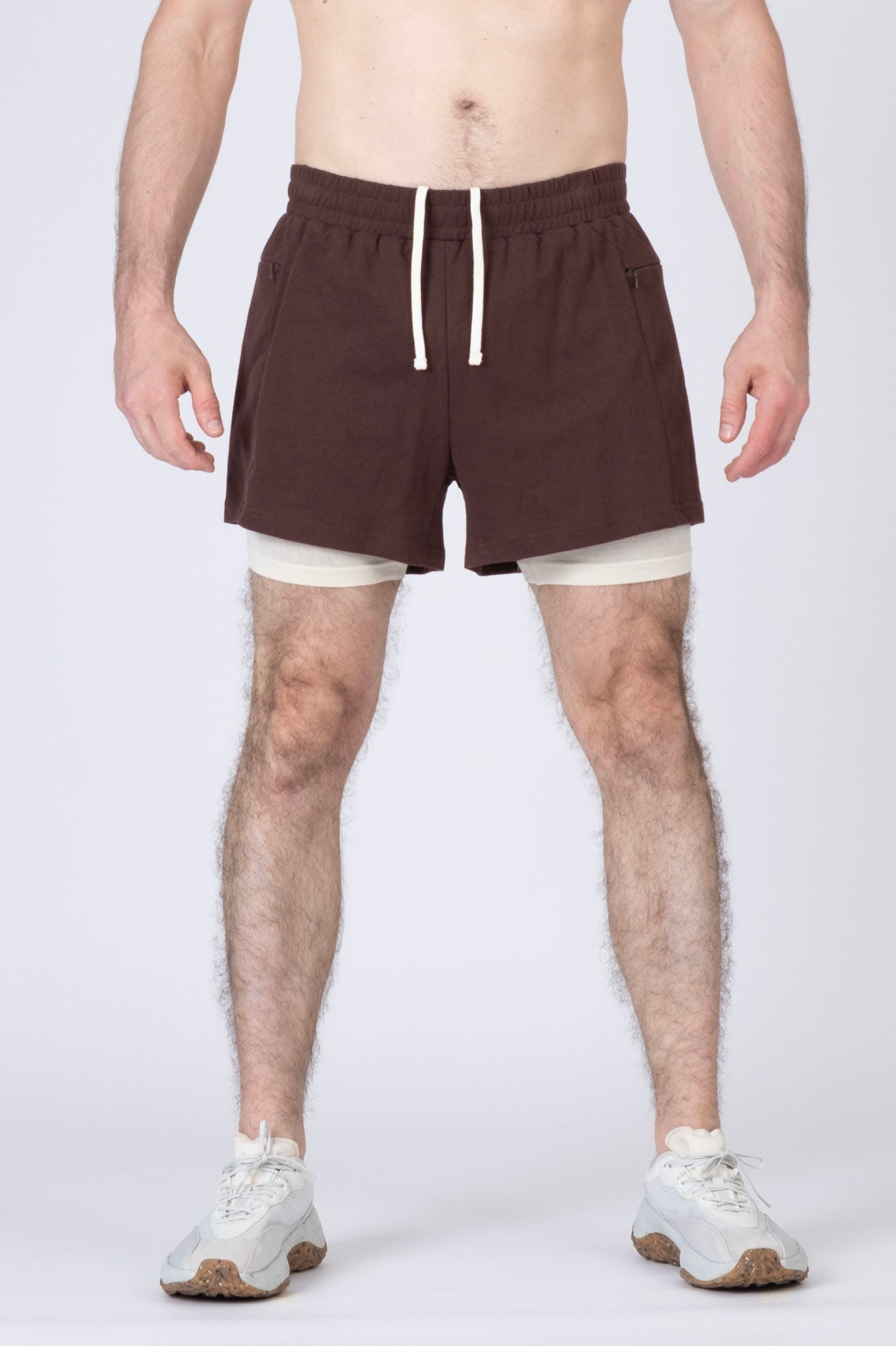 SPE0263 - Cotton Street Dry French Terry Running Shorts with Merino Liner 4"