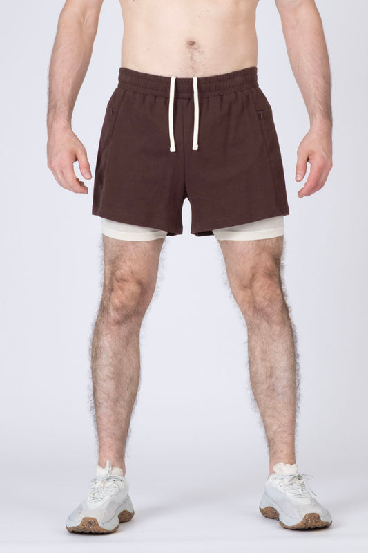 SPE0263 - Cotton Street Dry French Terry Running Shorts with Merino Liner 4"