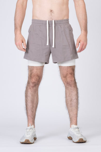 SPE0263 - Cotton Street Dry French Terry Running Shorts with Merino Liner 4"