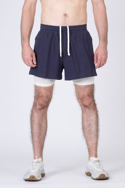 SPE0263 - Cotton Street Dry French Terry Running Shorts with Merino Liner 4"