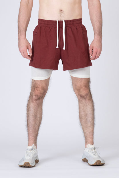 SPE0263 - Cotton Street Dry French Terry Running Shorts with Merino Liner 4"