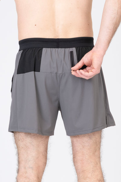 SPE0315 - Lightweight Stretch Nylon Back Zip Pocket Lined Running  Short 4.5"