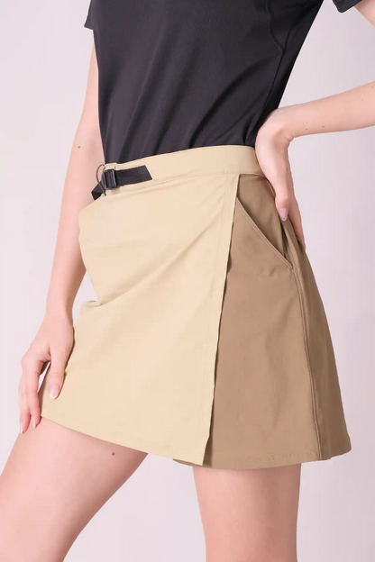 SPWE23010 - Women's Stretch Wrapped skirt w/ inner shorts 6" - Khaki
