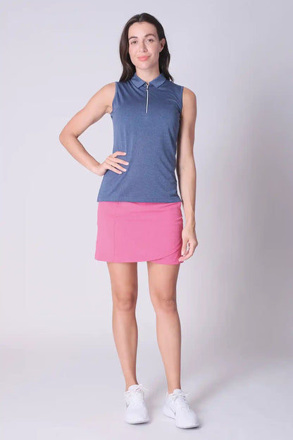 SPWG0015 - Women's Perforated Wrapped Golf Skirt 16.5" - Pink