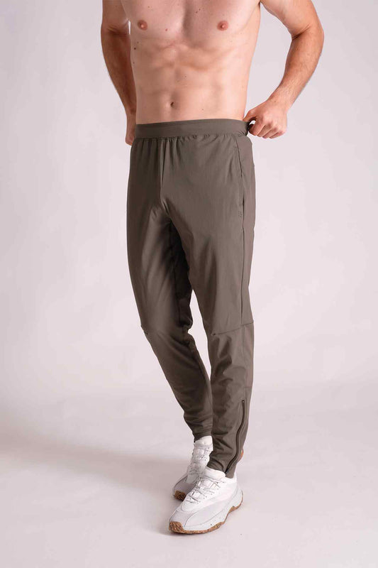 SPH0148 - Lightweight Zip Hem Running Joggers 30" - Army