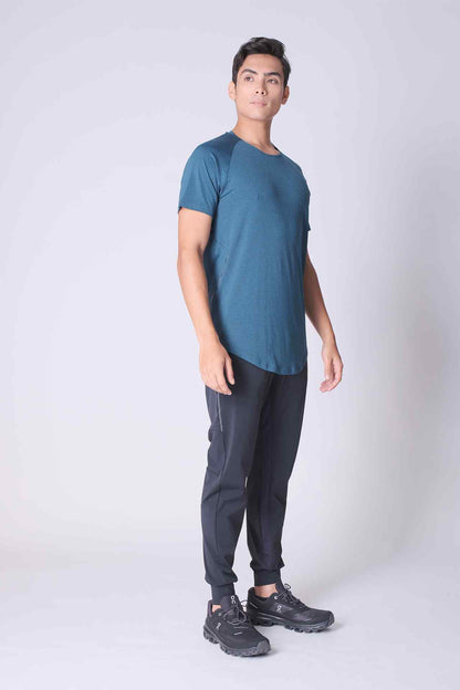 SPH0206 - Stretch Branded Elastic Running Joggers 31" - Navy