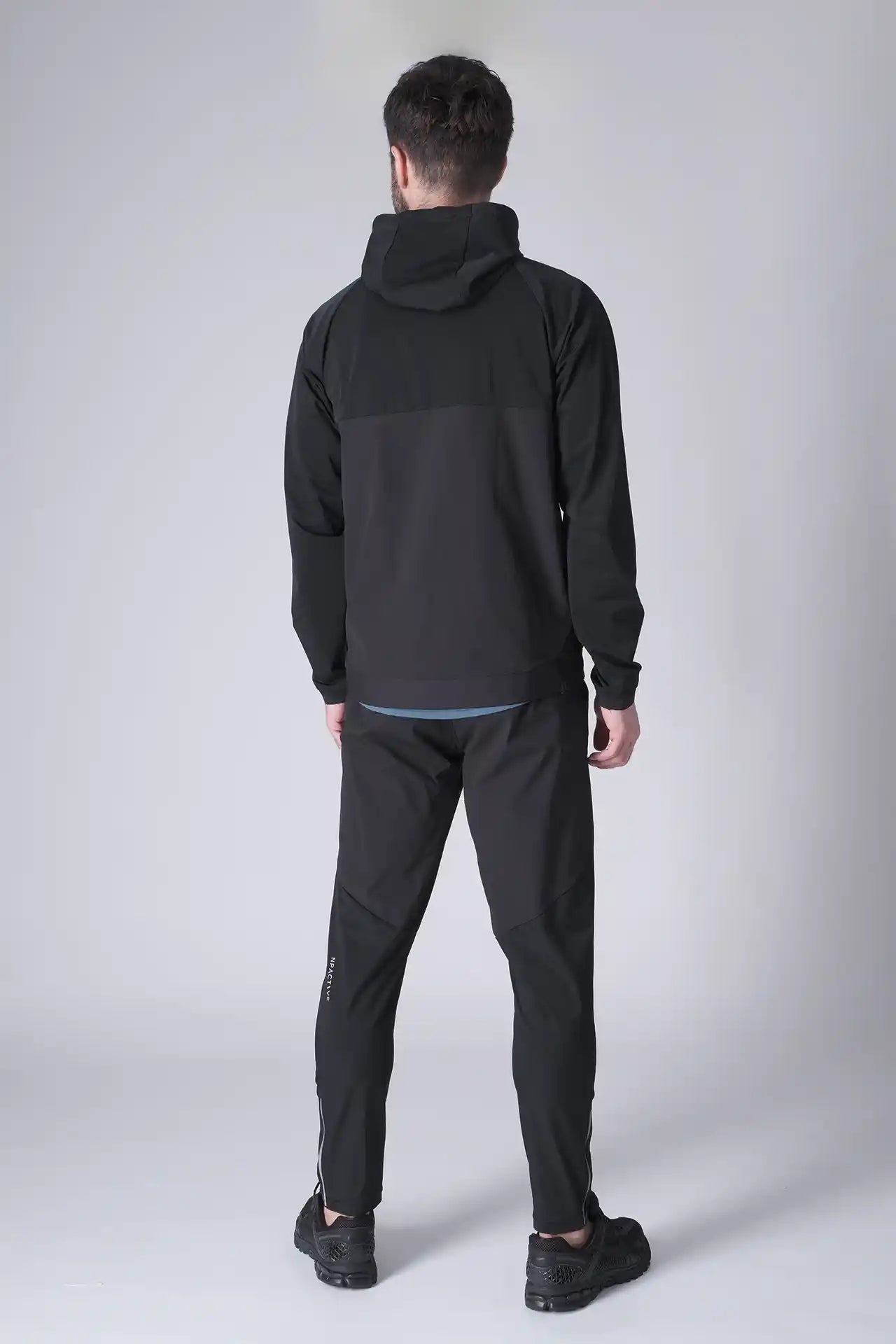 SPH0242 - Lightweight Stretch Nylon Workout Joggers 30" - Black