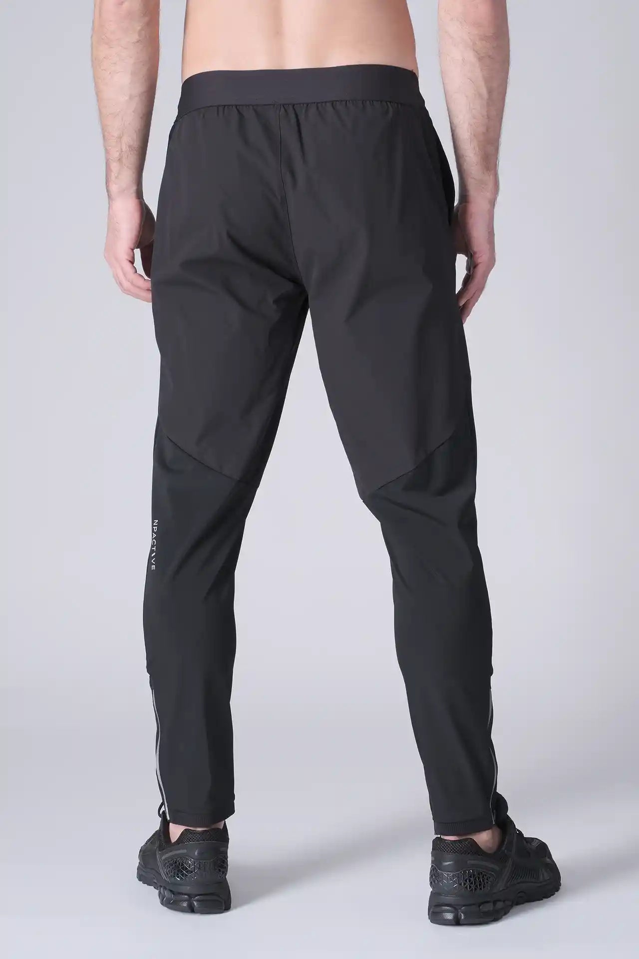 SPH0242 - Lightweight Stretch Nylon Workout Joggers 30" - Black