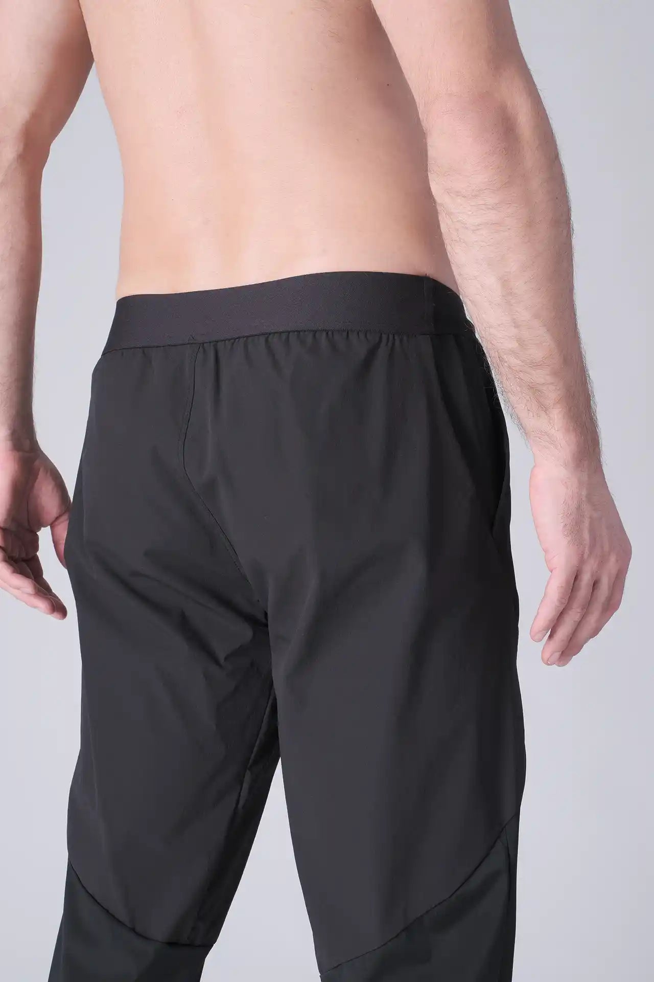SPH0242 - Lightweight Stretch Nylon Workout Joggers 30" - Black