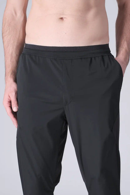 SPH0242 - Lightweight Stretch Nylon Workout Joggers 30" - Black
