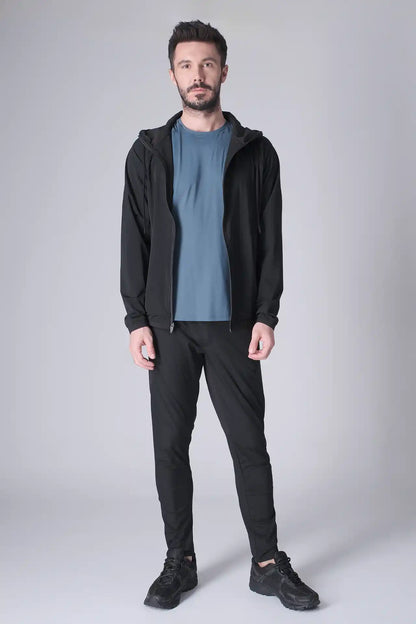 SPH0242 - Lightweight Stretch Nylon Workout Joggers 30" - Black