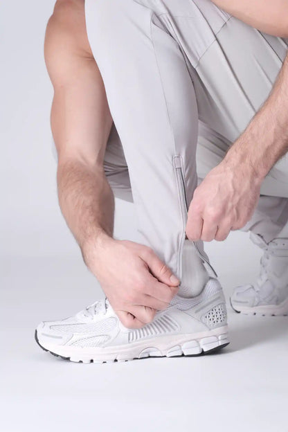 SPH0242 - Lightweight Stretch Nylon Workout Joggers 30" - Light Grey