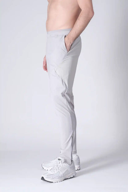 SPH0242 - Lightweight Stretch Nylon Workout Joggers 30" - Light Grey