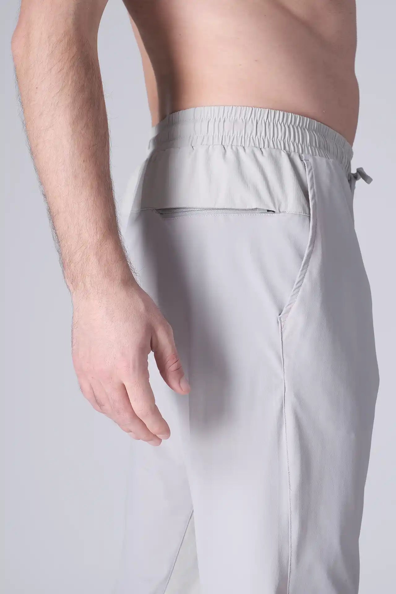 SPH0288 - Lightweight Stretch Nylon Workout Pants 30" - Light Grey