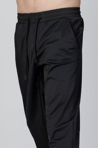 SPH0326 - Lightweight Stretch Nylon Hem Zip Joggers 30" - Black