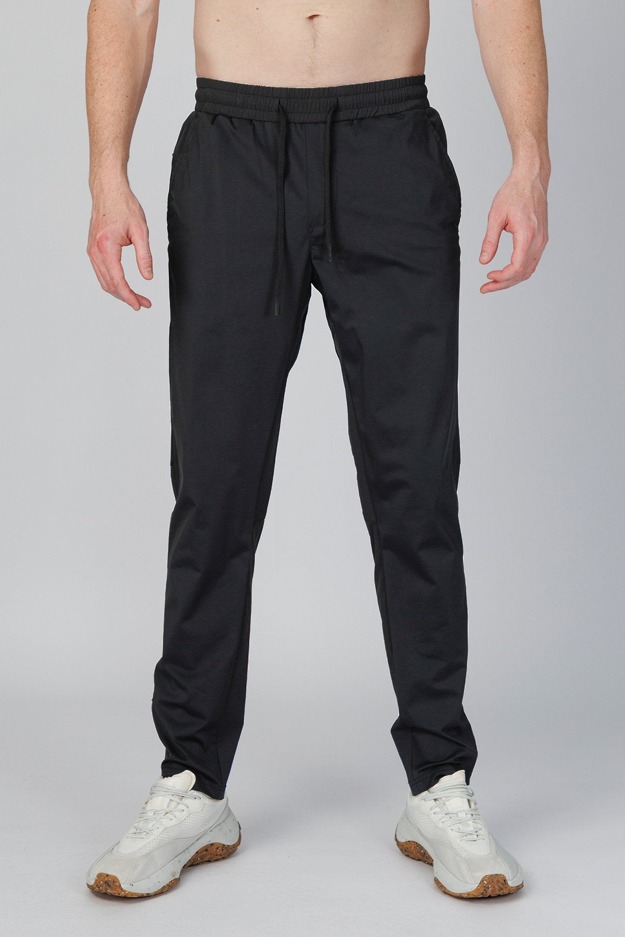 SPH0326 - Lightweight Stretch Nylon Hem Zip Joggers 30" - Black