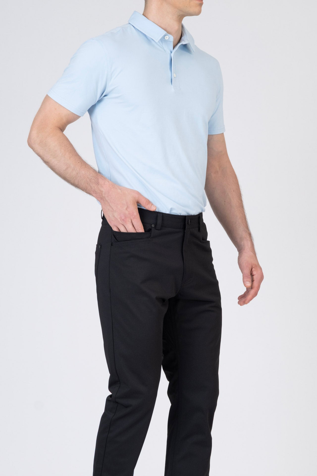 SPH0374 - COOLMAX T400 Elastomultiester Stretch Woven Performance 5-Pocket Pants 30" - Black